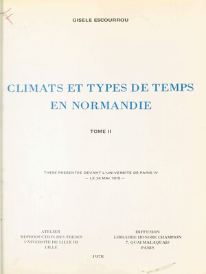 cover image of Climats et types de temps en Normandie (2)